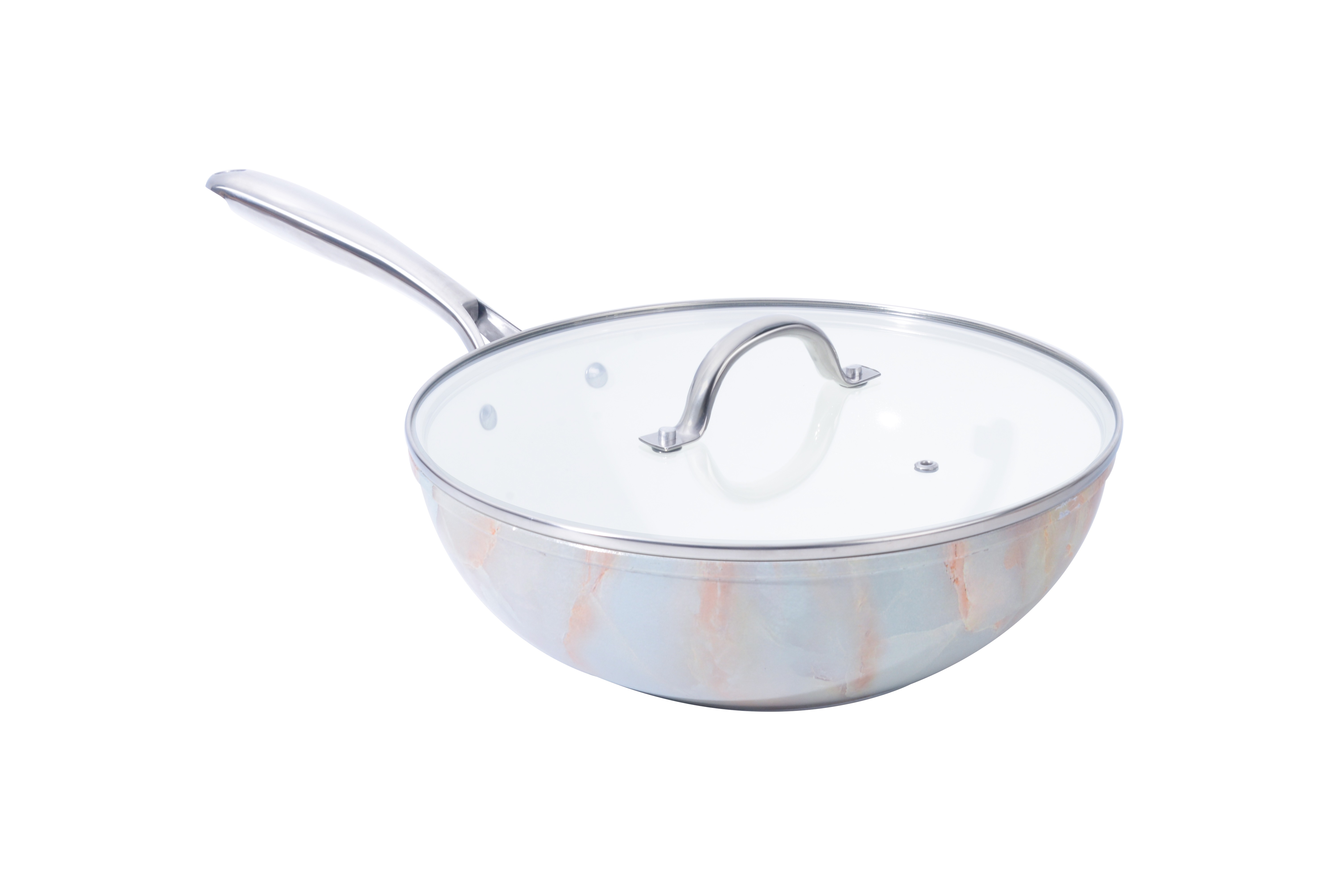 Home Kitchen Cookware Sets Non-Stick Frying Pan Saucepan With Glass Lid Stainless Steel Handle