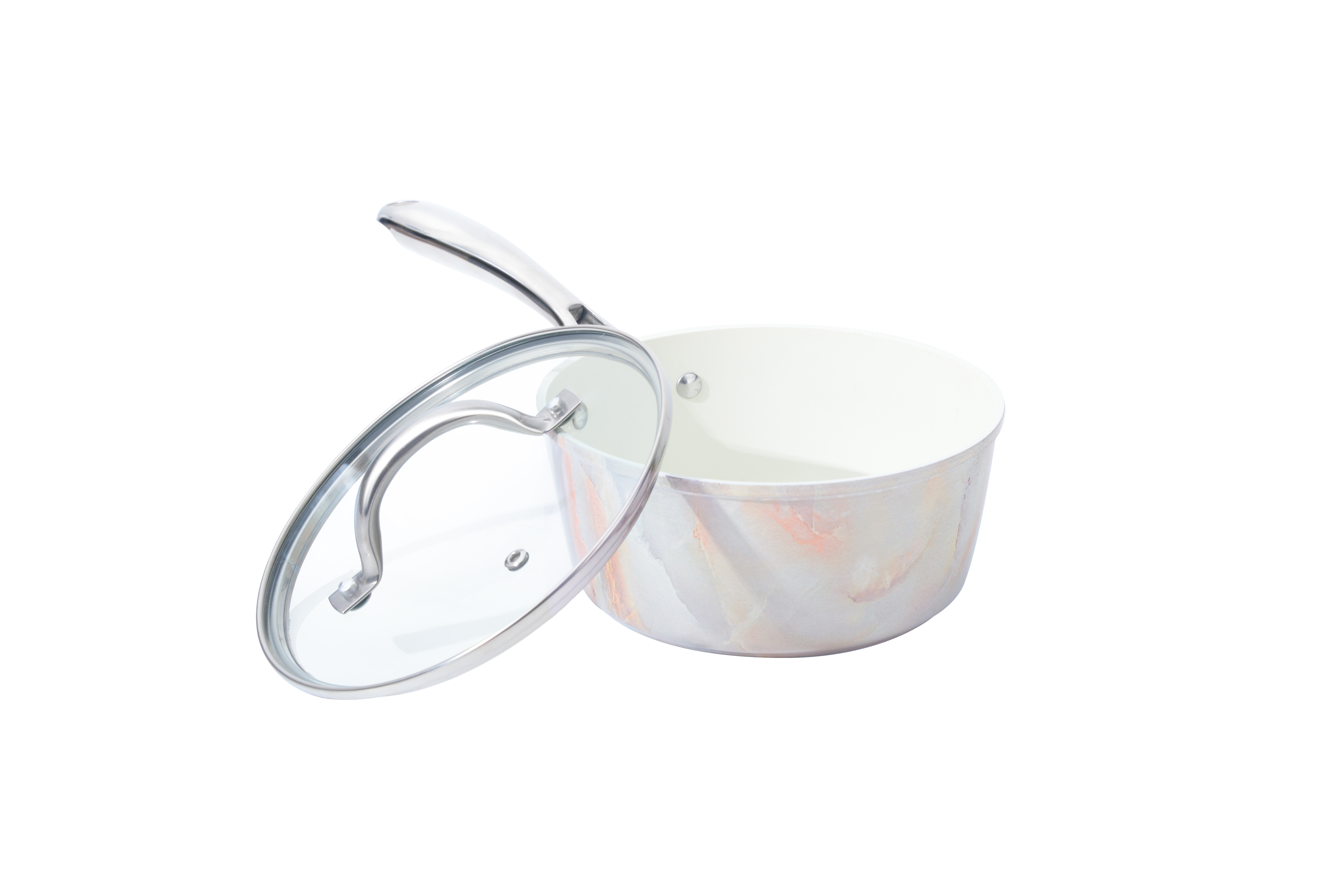 Home Kitchen Cookware Sets Non-Stick Frying Pan Saucepan With Glass Lid Stainless Steel Handle