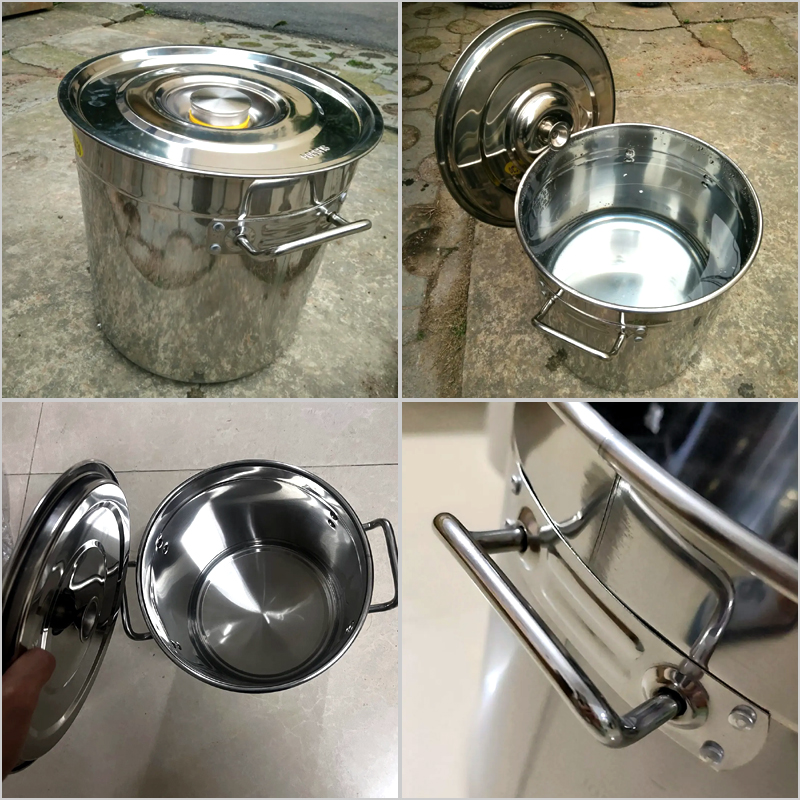 China Factory Commercial Extra Thick 304 Stainless Steel Large Capacity Soup &amp; Stock Pots Lid Oil Barrel Use For Commercial Use