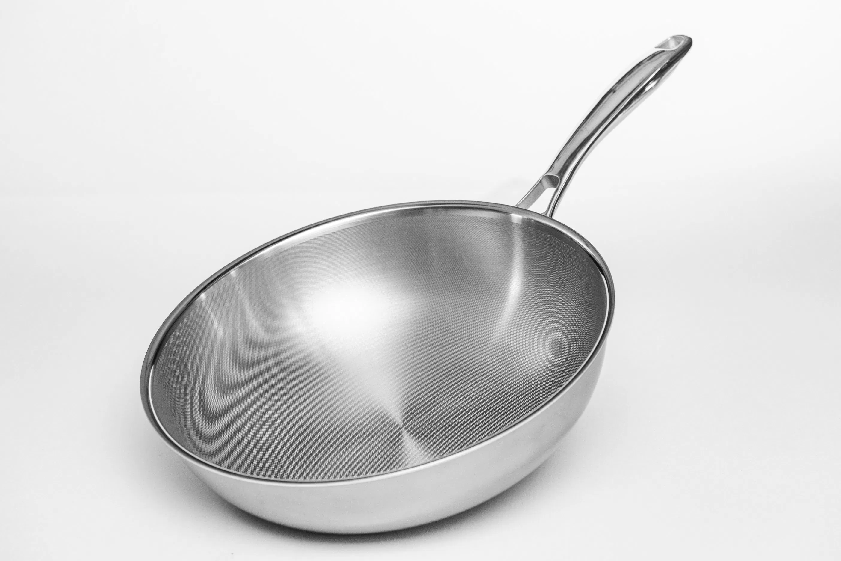 Discoloring Technology Micro-DOT Tri-Ply Non-Stick Stainless Steel 30cm Wok Cookware