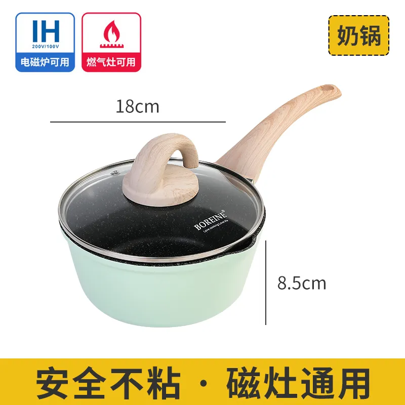 Green Non-Stick Cookware Ready Wok Deep Fry Pan Ceramic Skillet Saute Braise