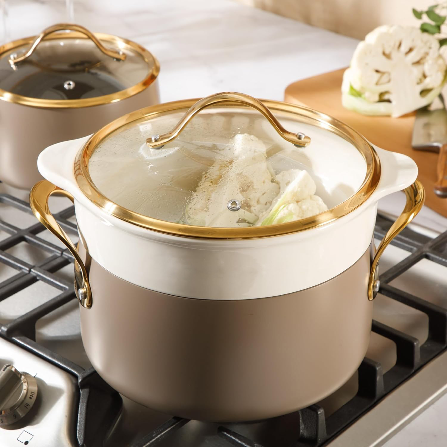 8 Piece Pots and Pans Heavy Duty Aluminum Premium PFA Free Ceramic Nonstick Cookware Set with Lid