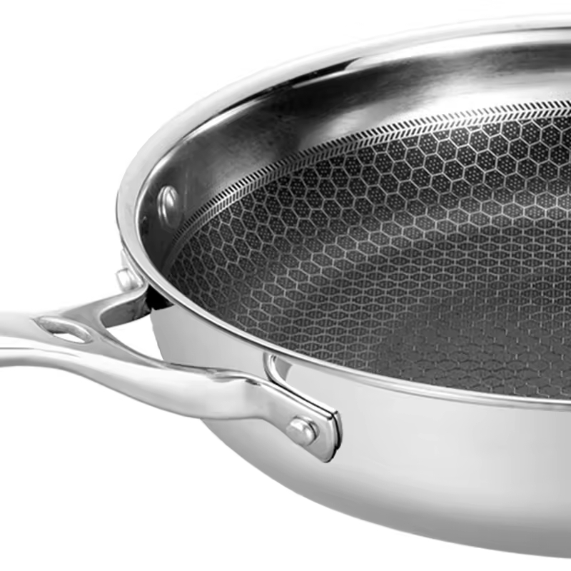 Stainless Steel 304 Honeycomb Italy Frypan Combo Non Stick Hot Sale Kitchen Item Frypan Set