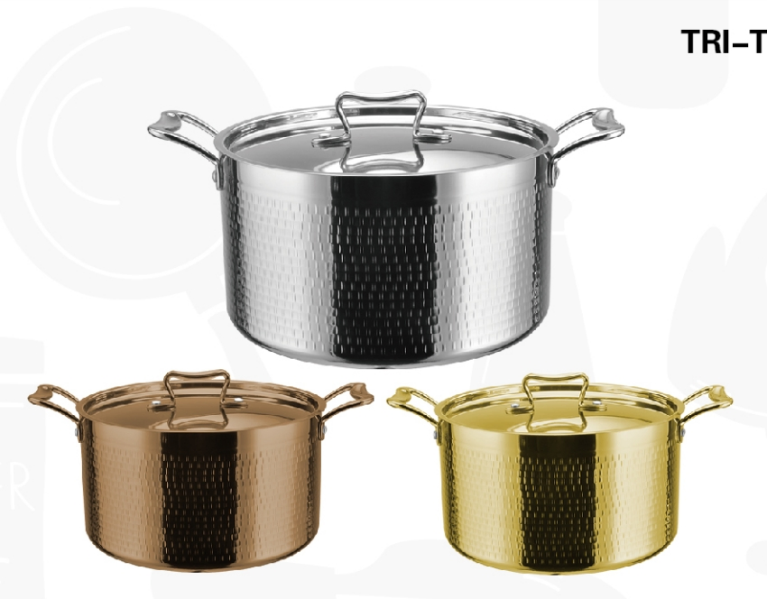 Xinahohui 18/10 Stainless Steel Tri-Ply 3 PCS Cookware Chef Cooking Pot Set