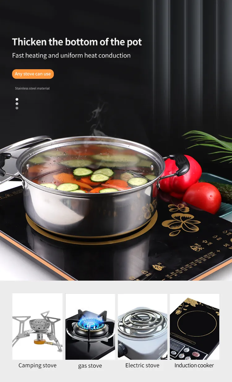 Wholesale Kitchenware Stainless Steel Cooking Pot Casserole Cookware Sets