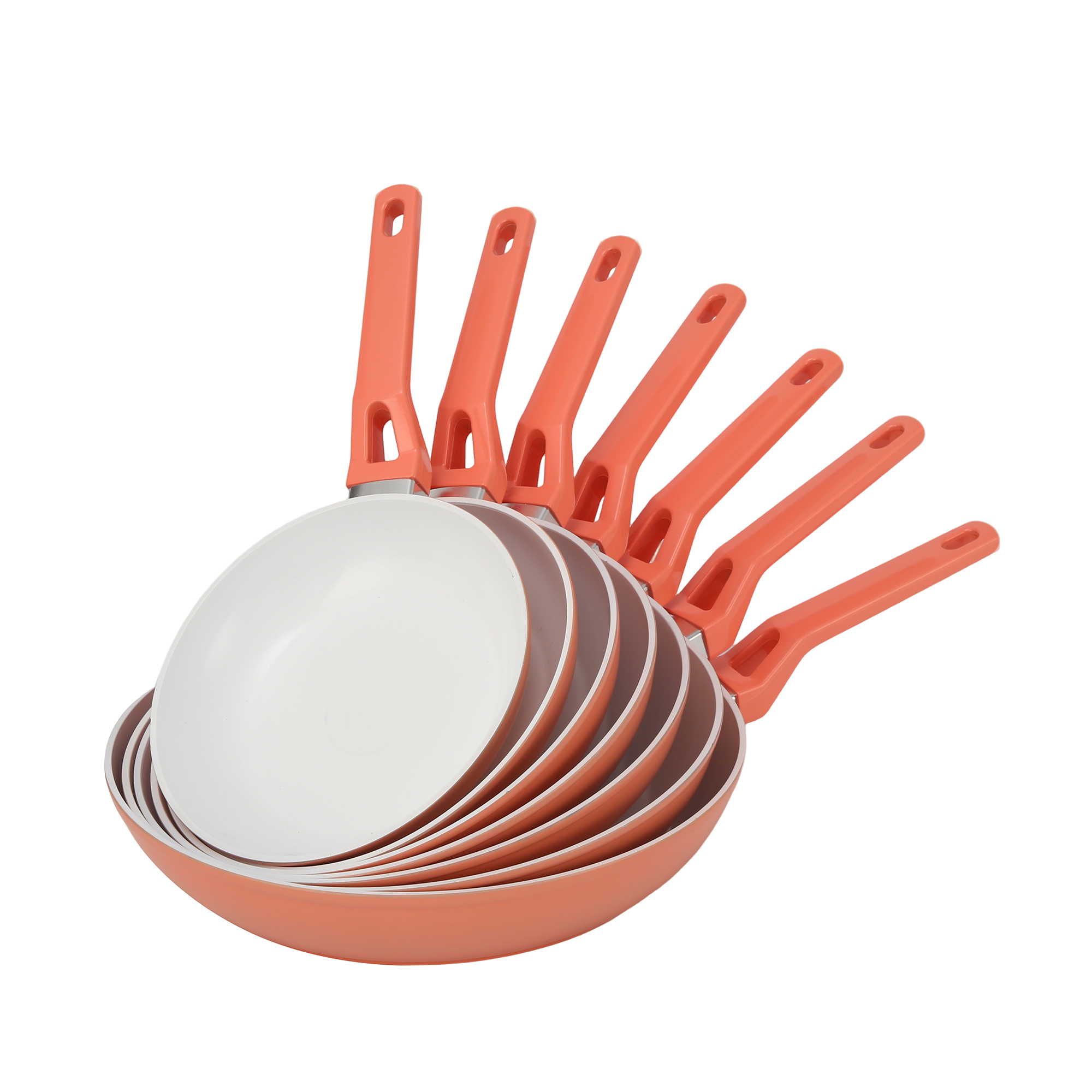 Commercial Deep Aluminum Frying Pan Set Non-Stick Marble Coating Induction Ready Cookware for Hotels and Restaurants