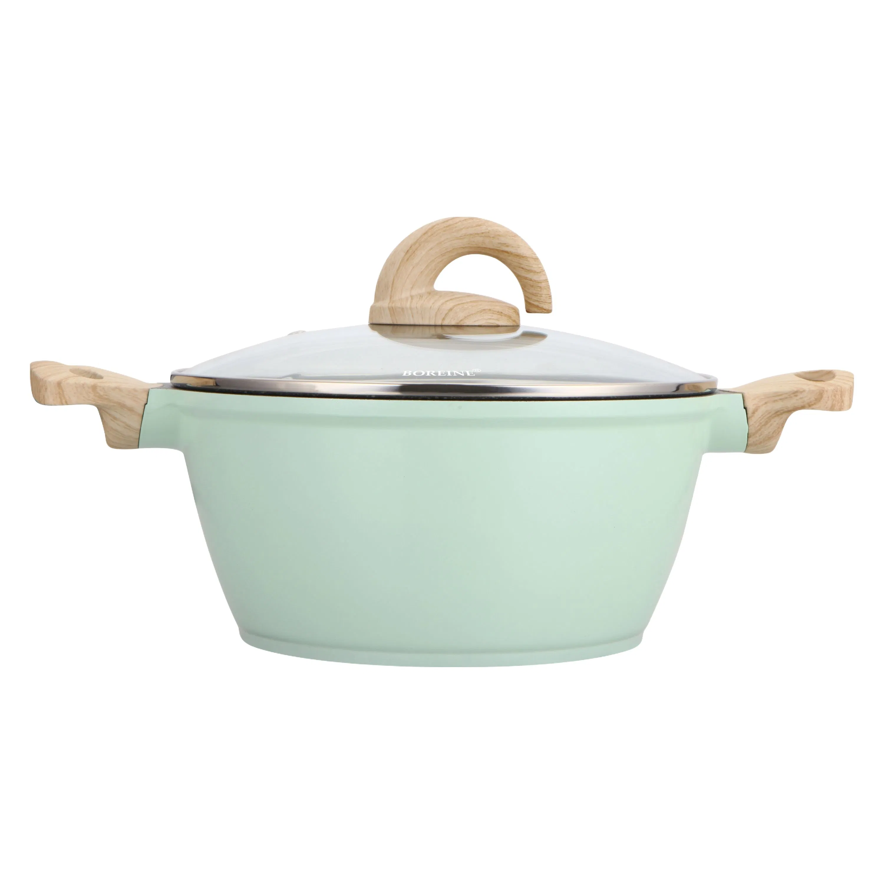 Green Non-Stick Cookware Ready Wok Deep Fry Pan Ceramic Skillet Saute Braise