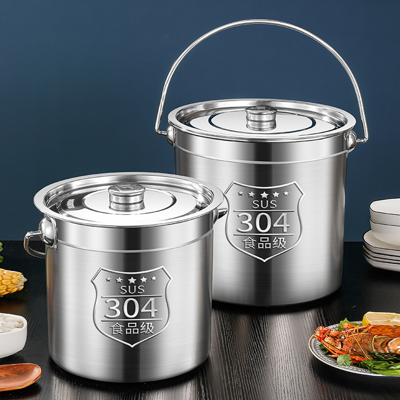 China Factory Commercial Extra Thick 304 Stainless Steel Large Capacity Soup &amp; Stock Pots Lid Oil Barrel Use For Commercial Use
