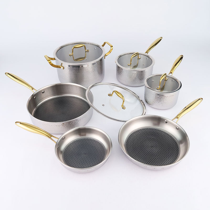 Premium Induction Compatible High Grade Stainless Steel Pots and Pans Complete Cookware Sets for Home Kitchen Daily Cooking