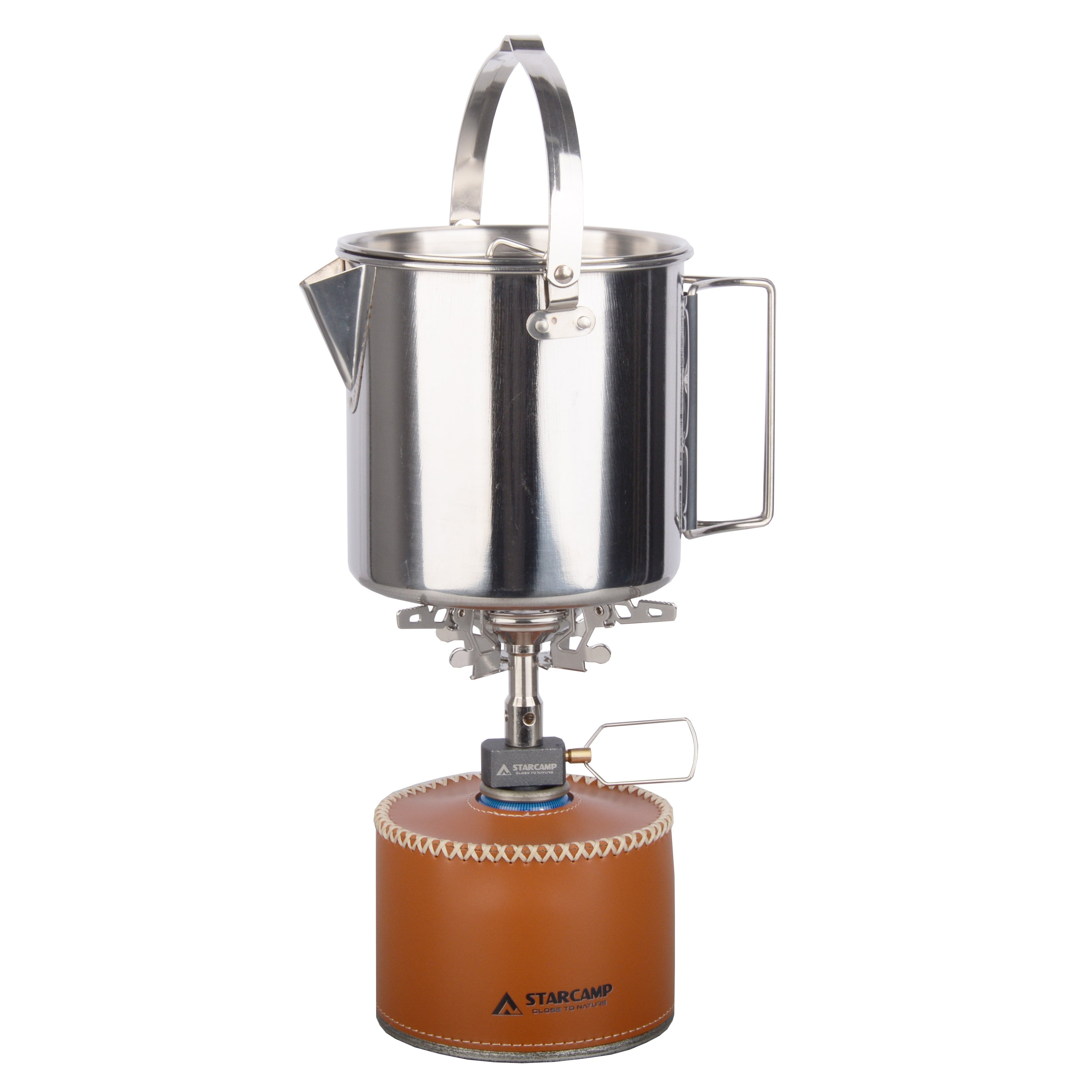 STARCAMP 430 Stainless Steel Portable Cookware Set Lightweight Outdoor Picnic Cooker Camping Kettle Tea Pot Coffee Pot Frying