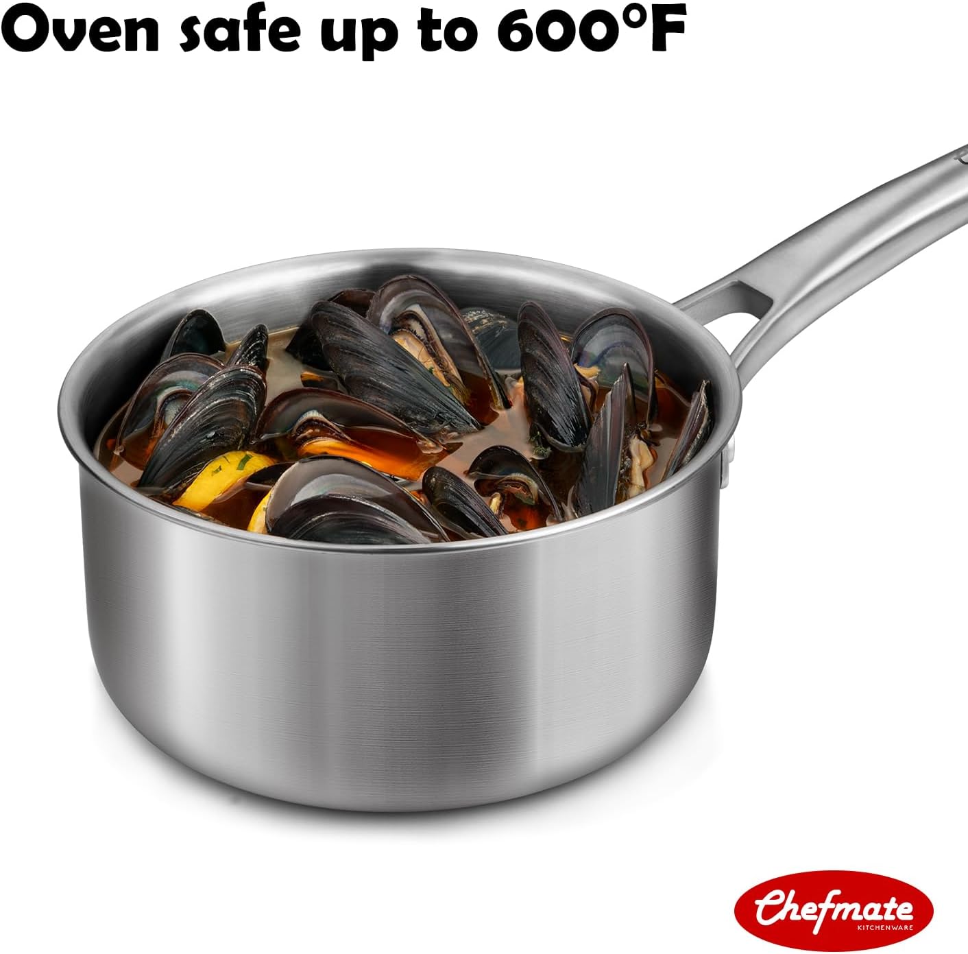 Tri ply Stainless Steel Soup Stock Pot Large Kitchecn Home Restaurant Cookware 5 QT Sauce Dutch Oven with lid