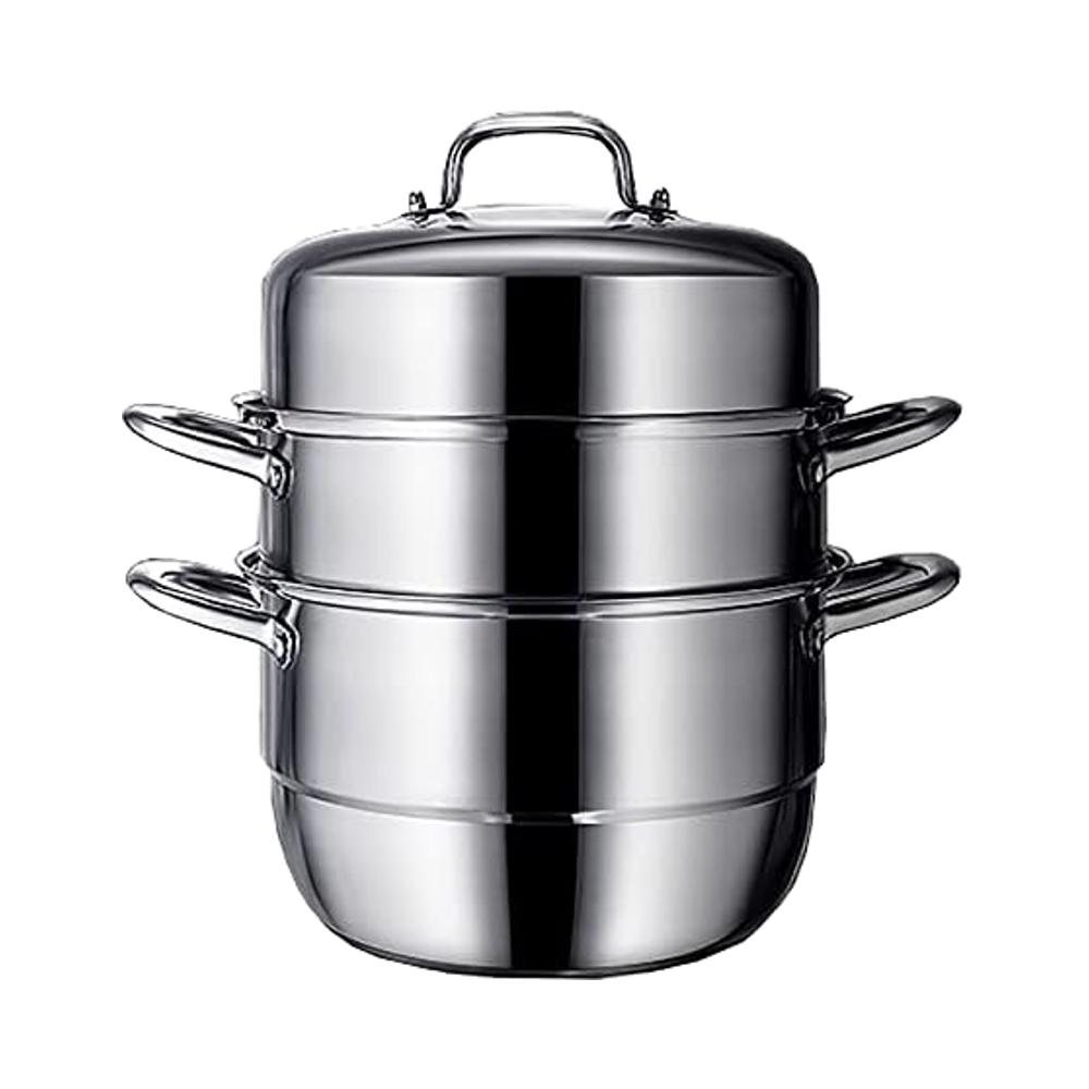 Stainless Steel Steamer Cookware 3-Layer Composite Pot Bottom Steaming Shrimp Boiling Pork Ribs Soup