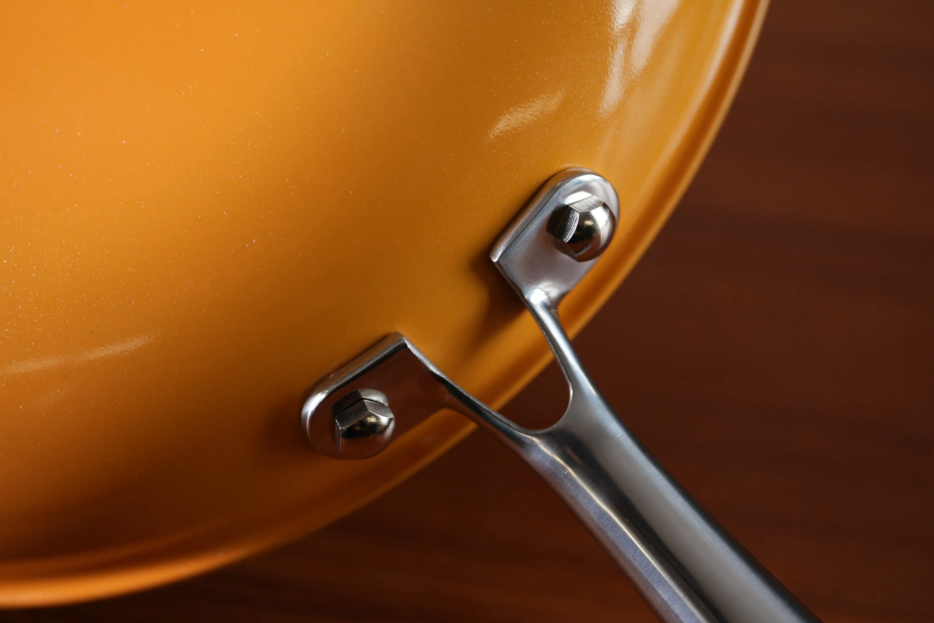 Customized Logo Cookware Tri-Ply Stainless Steel Orange Non-Stick Ceramic Honey Comb Cookware