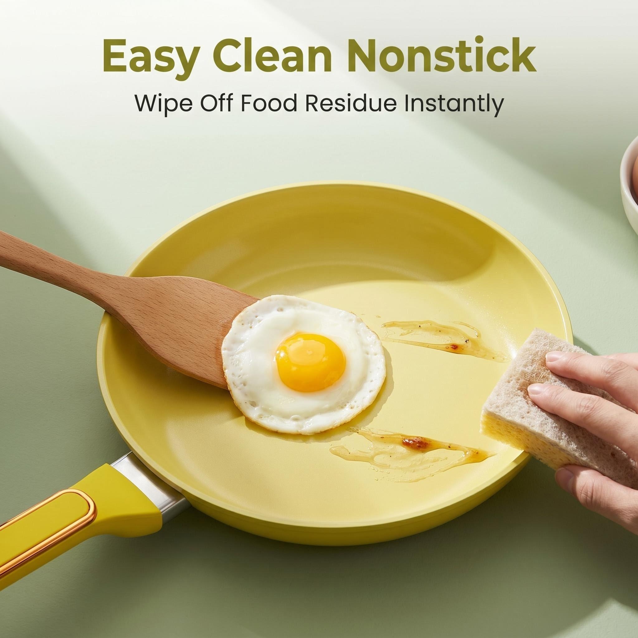 Aluminum Cookware Set with Non-Stick Ceramic Coating Pots Pans Handles Glass Fry Pan Casserole Saucepan Wholesale