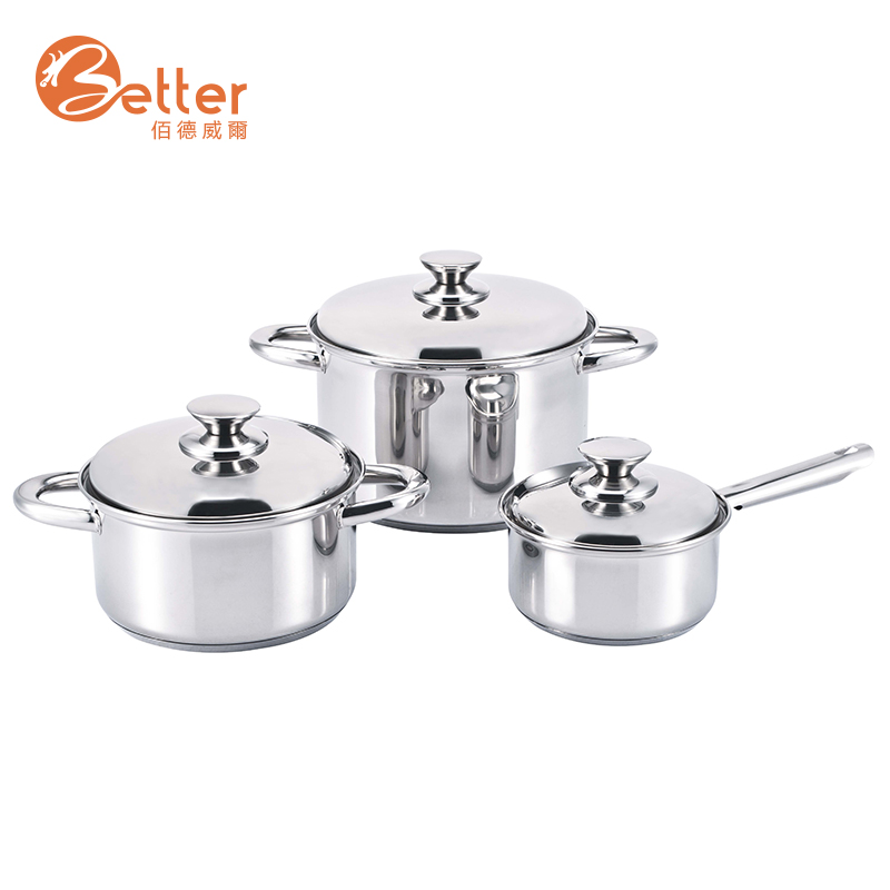 Factory Price 10pcs 304 Stainless Steel Kitchen Cookware Sets with G Type Glass Lid