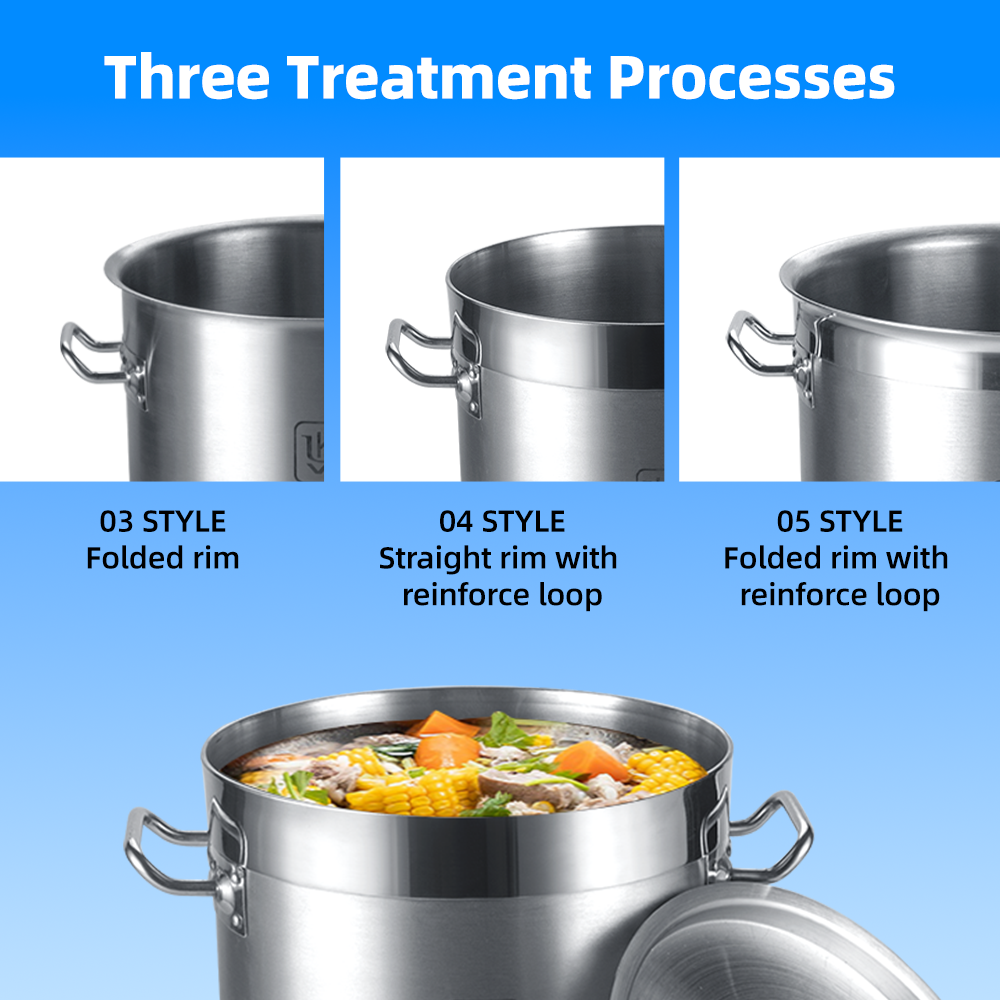 OEM UKW Kitchenwares 6-179QT Large Restaurant Cookware Set Stainless Soup and Stock Pot