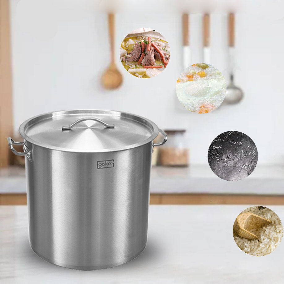 6L 12L 20L 25L 70L Large Capacity Stainless Steel Round Stock Pot Commercial Soup Pot Cooking Pots