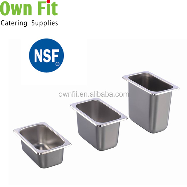 High Quality Stainless Steel Buffet Food Standard 1/4 Kitchenware Ice Cream Pans Steam Table Pan