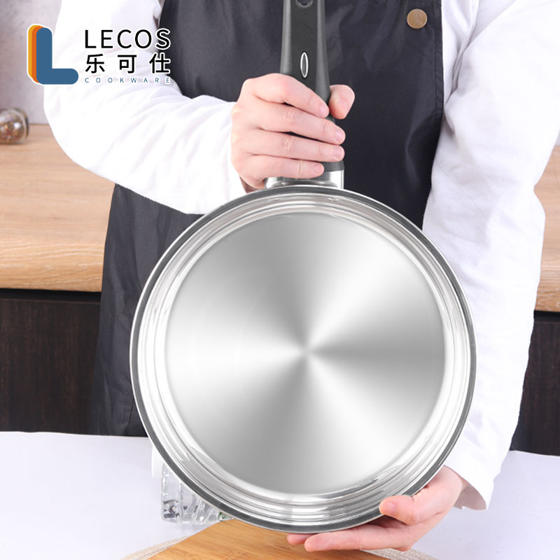 LECOS Hot Selling OEM Eco-Friendly 6 Piece Kitchen Induction Pots Pans Set Stainless Steel Cooking Pot Cookware Sets