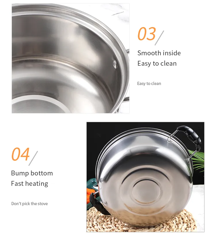 Wholesale Kitchenware Stainless Steel Cooking Pot Casserole Cookware Sets