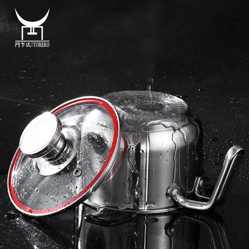 304 Stainless Steel Small Pot Food Grade Stainless Saucepan Multipurpose Pot with Steamer Basket