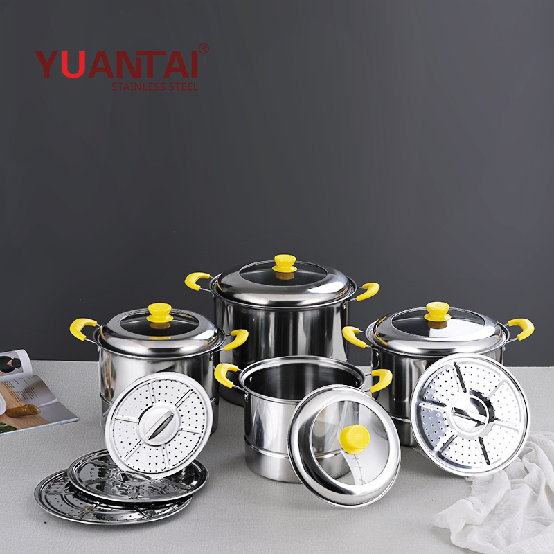 Soup &amp; Stock Pots Stainless Steel Colorful Combination Pot Lid Steamer Stockpot Cookware Set
