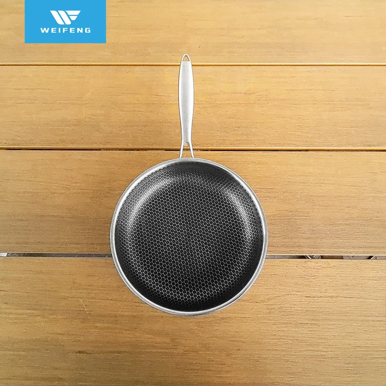 #304 High Quality Tri-Ply Honeycomb Non-Stick Frying Pan Stainless Steel Cookware, Kitchenware