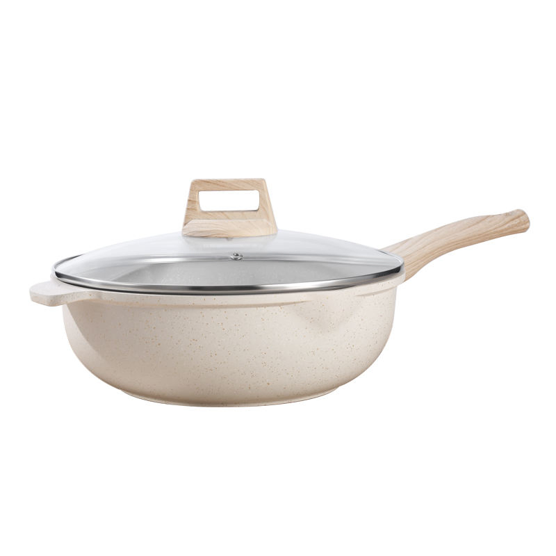 Non-Stick Saute Pan Braise Aluminum Wok Fry Skillet Cookware Cooking Baking Kitchen