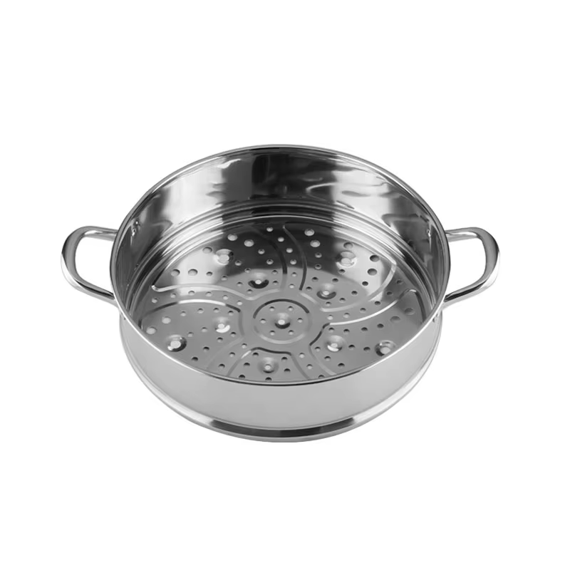 Stackable 45cm 3-Pcs Reusable Stainless Steel Steamer Cooker Pot Without Pot Cover Custom Kitchen Cookware Accessories 201/304