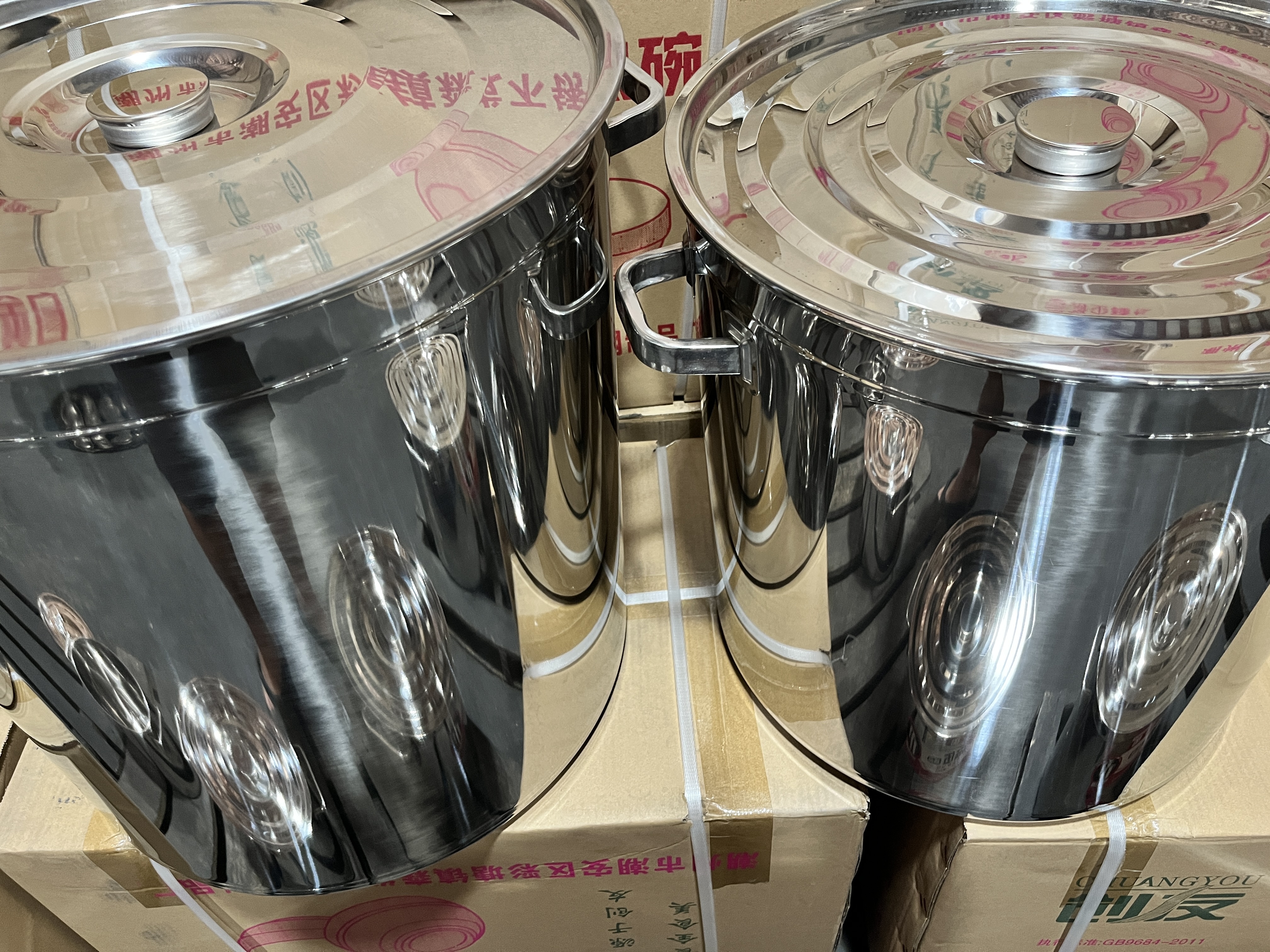 60cm Double Ear Induction Cooker Thickened Soup Pot Large Capacity 5L 98L 170L Stainless Steel Bucket with Lid Commercial