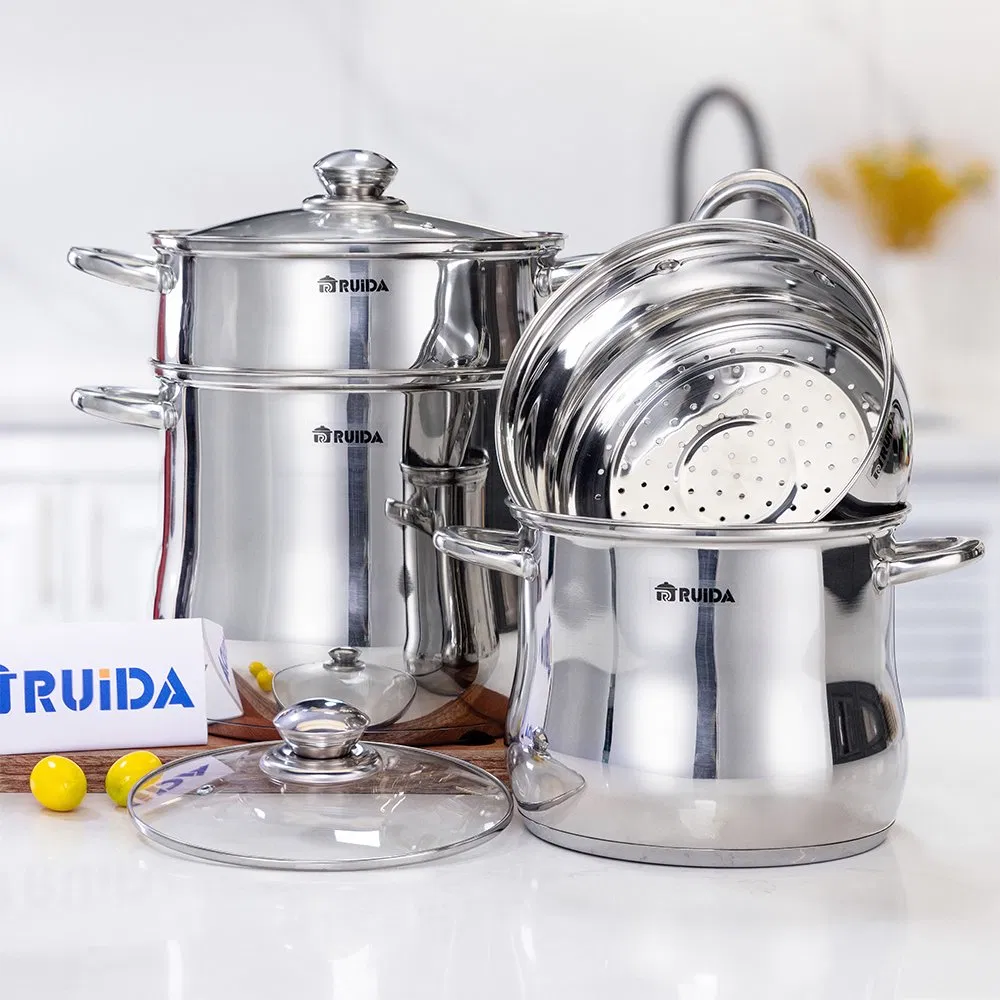 Wholesale Stainless Steel Pasta Pot Casserole Vegetable Basket Steamer Couscous Pot