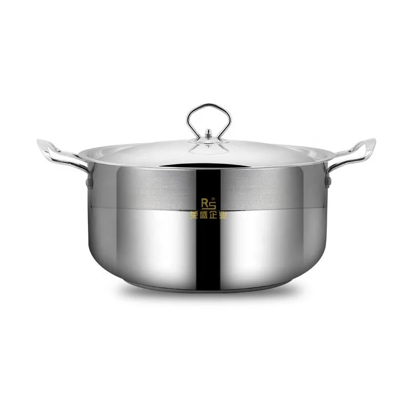 Five Sets Customized Modern Eco-Friendly Multi-specification Stainless Steel Kitchen Soup Pot Set Tableware Kitchen Supplies OEM