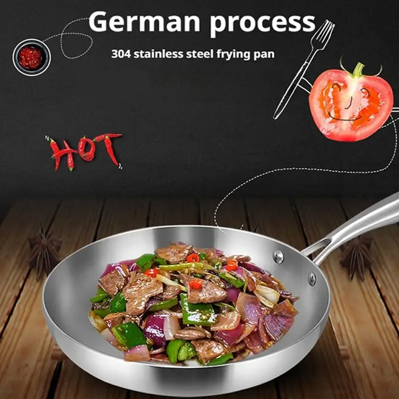 5-ply Stainless Steel 304 Pot Set Soup &amp; Stock Pots On-Flaring Bottom Gas &amp; Induction Ready Sustainable Frying Pan