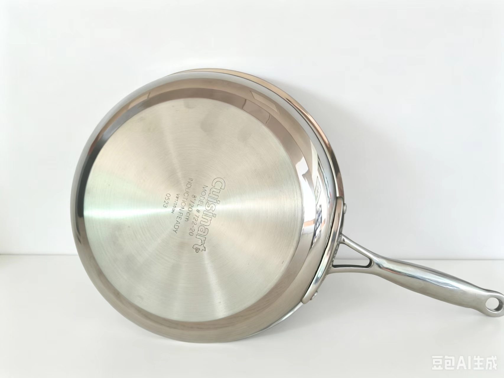 Stainless Steel Frying Pan Skillet Induction Compatible Kitchen Cookware with Ergonomic Handle