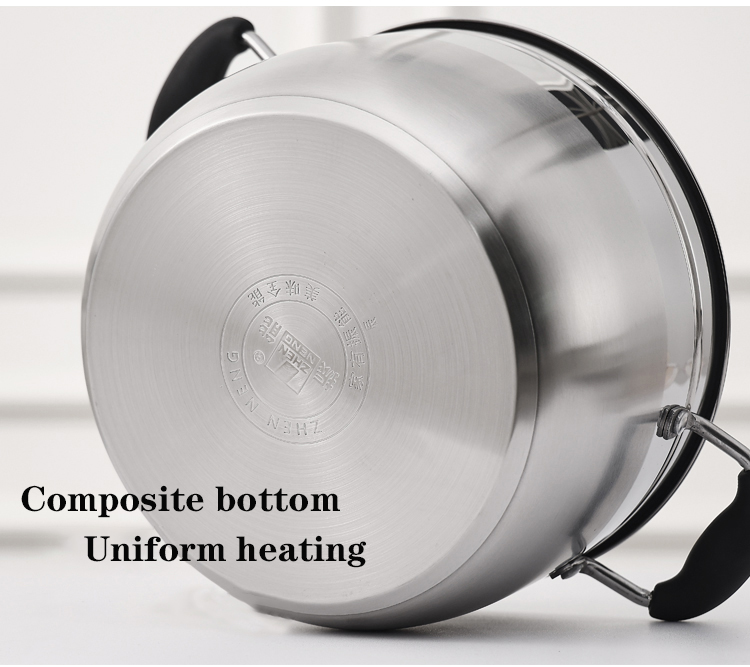 Premium 2-Tier Stainless Steel Steamer Pot with Anti-Scald Handle Multi-Purpose Japanese Cookware for All Stove Tops