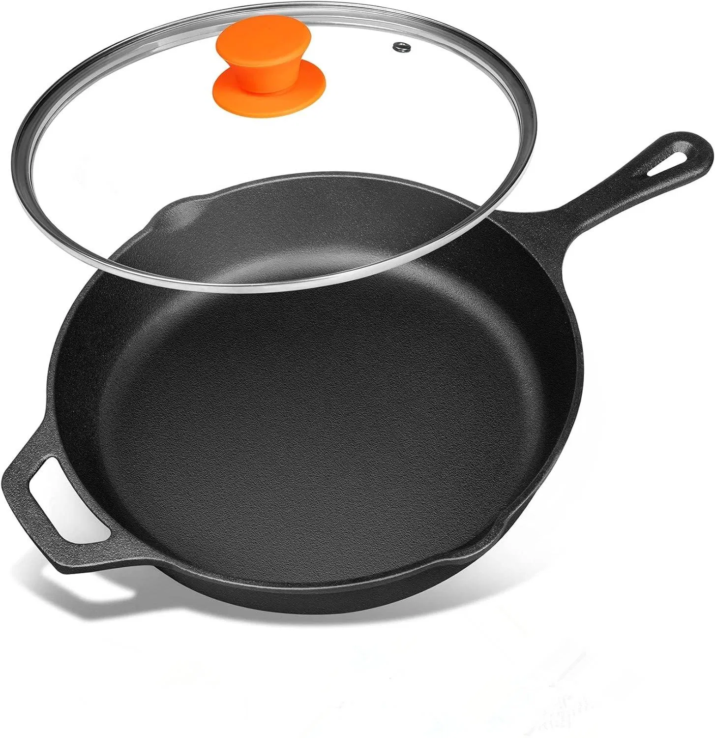 OEM ODM 12-Inch Classic Cast Iron Skillet Induction Compatible Flat Bottom Frying Pan with Gas Grill Kitchenware