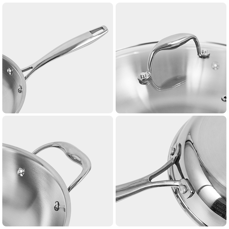 Wholesale 8PCS Kitchen Cooking Ware Nonstick Cookware Pots And Pans Set Stainless Steel Sauce Pan Frying Pan