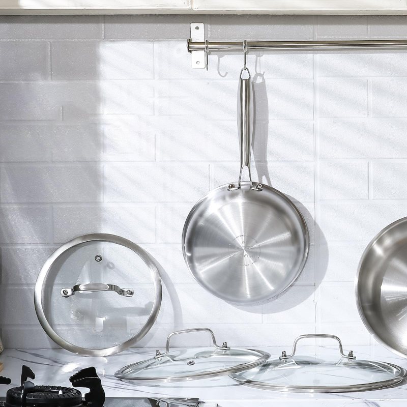 OEM Professional Production Energy-Saving Cooking 3 Ply Stainless Steel Cookware Set/Frypan/Frying Pan