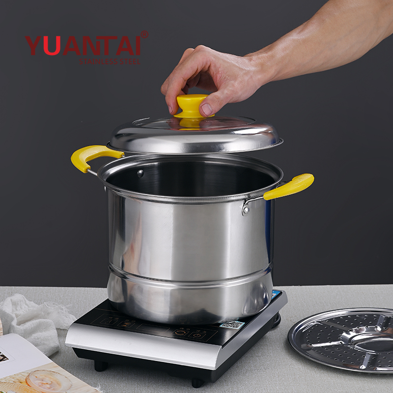 Soup &amp; Stock Pots Stainless Steel Colorful Combination Pot Lid Steamer Stockpot Cookware Set