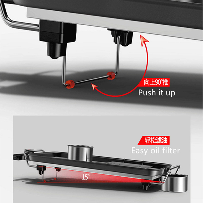 Electric BBQ Oven Less Smoke Roasting Pan Korean Stainless Steel Non - Stick Teppanyaki