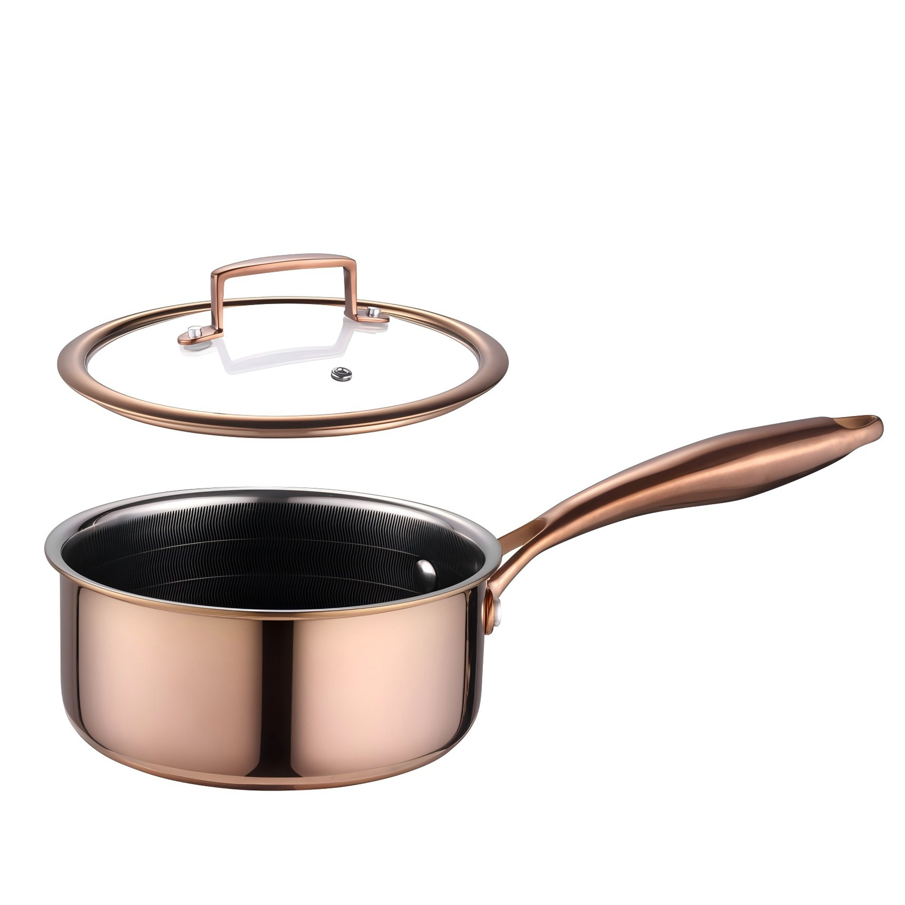 Professional Chef Eco-Friendly Stainless Steel Cookware Sets Classic 12-Piece Glass Covers Hybrid Non-Stick Frying Pan Saute