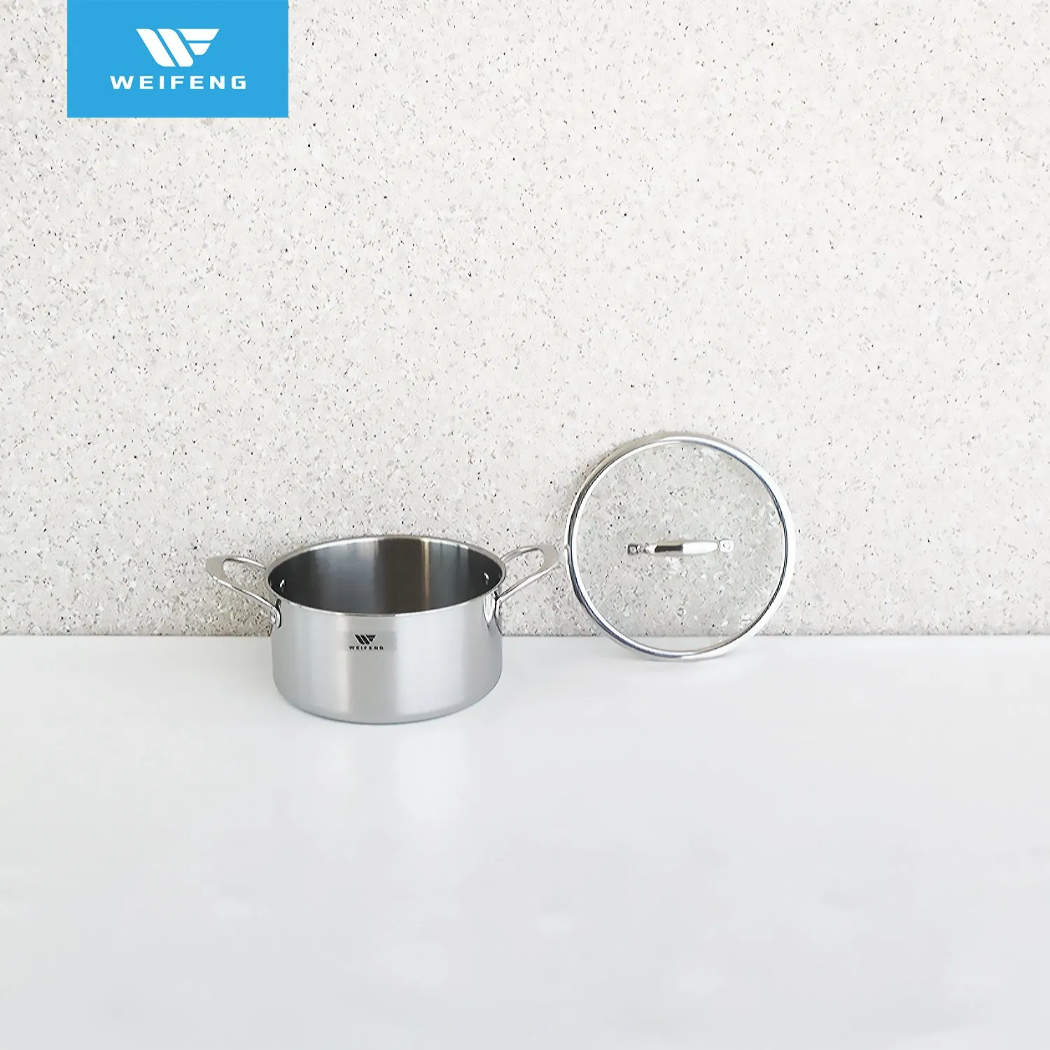 Tri-Ply Stainless Steel Cookware with Hollow Heat-Resisting Zinc Alloy Handle, Kitchenware