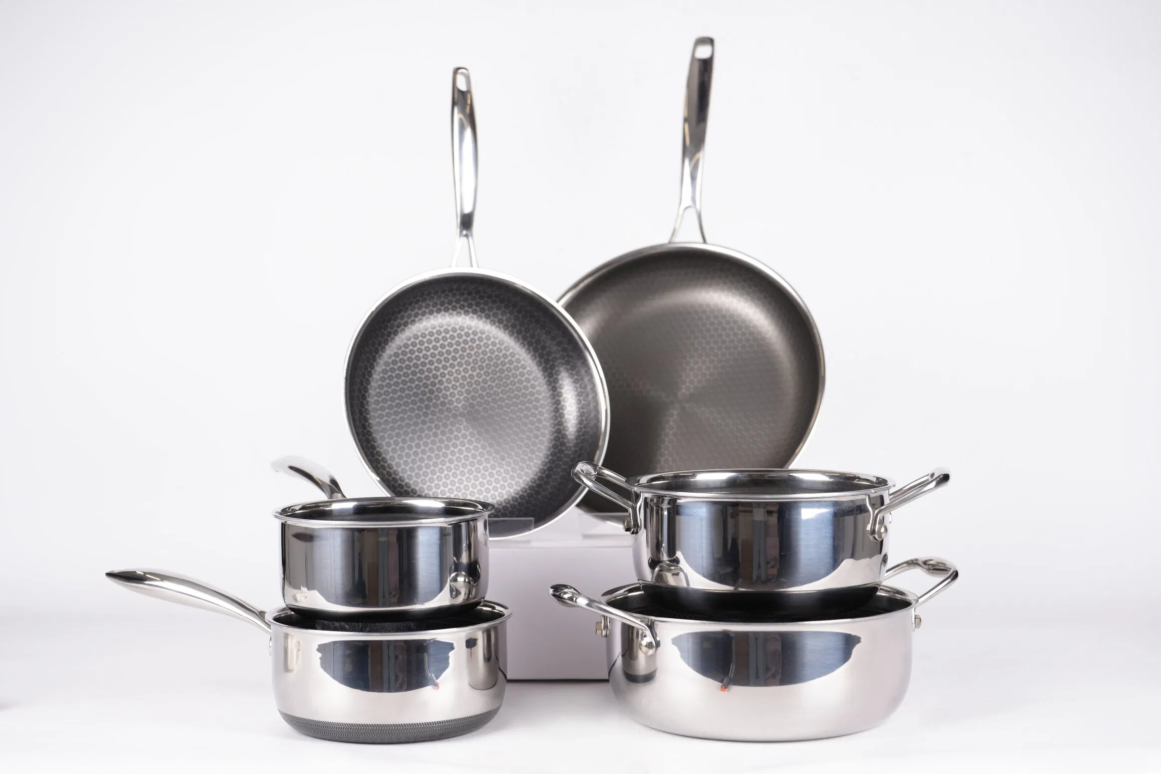 2025 New Arrival Tri-Ply Stainless Steel Scratch Proof All Purpose Non-Stick Cookware
