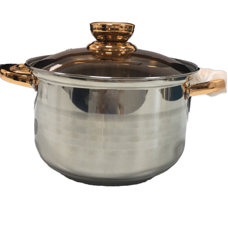 Stainless Steel 12pcs Cookware Set Luxury Cooking Pot Set for Kitchen Use