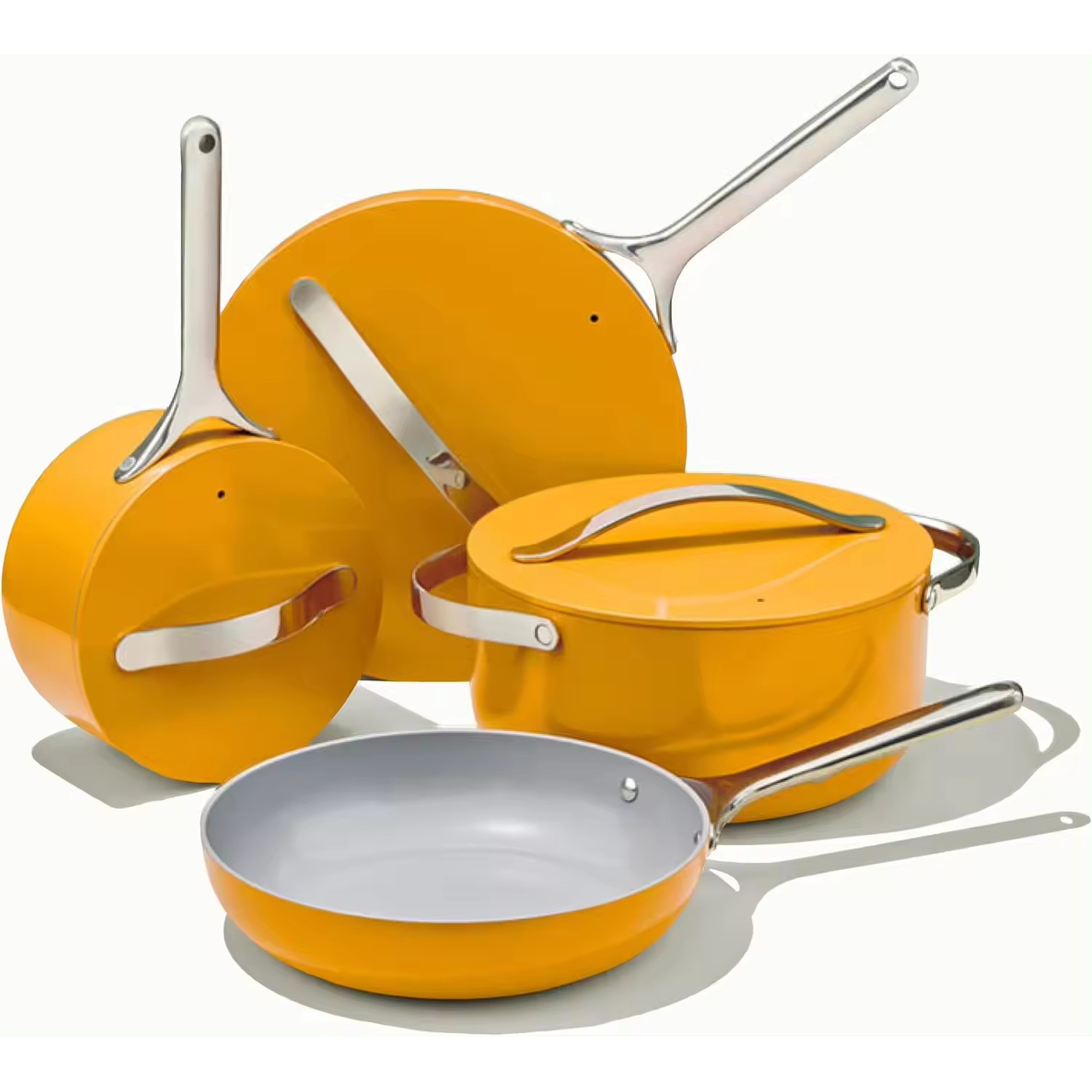 Premium Non-Stick Aluminum Cookware Set with Stainless Steel Handles - Healthy &amp; Durable Kitchen Essentials