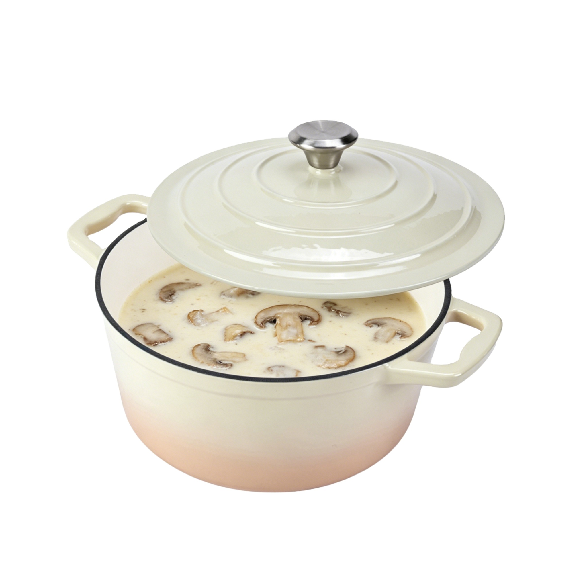 Premium Two-Tone Enameled Cast Iron Dutch Oven for Home Kitchen, Healthy Non-Stick Stewing Pot