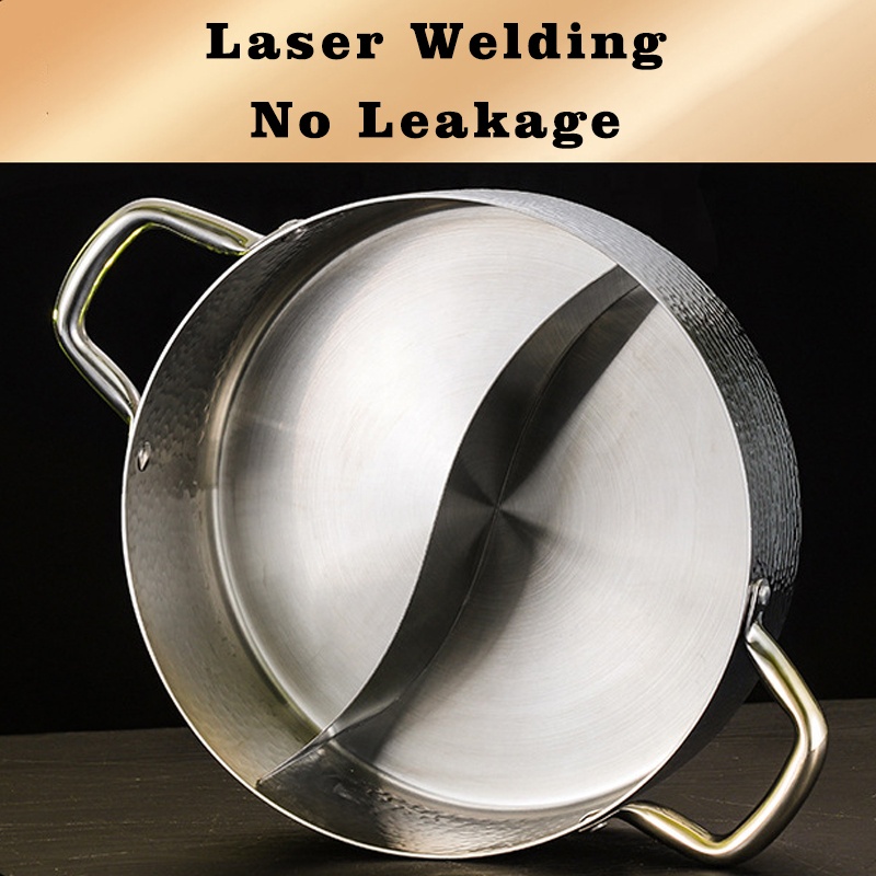 Luxury Triply Stainless Steel Hot Pot 30cm Non-Stick Dual Flavor Soup &amp; Stock Pots with Lid