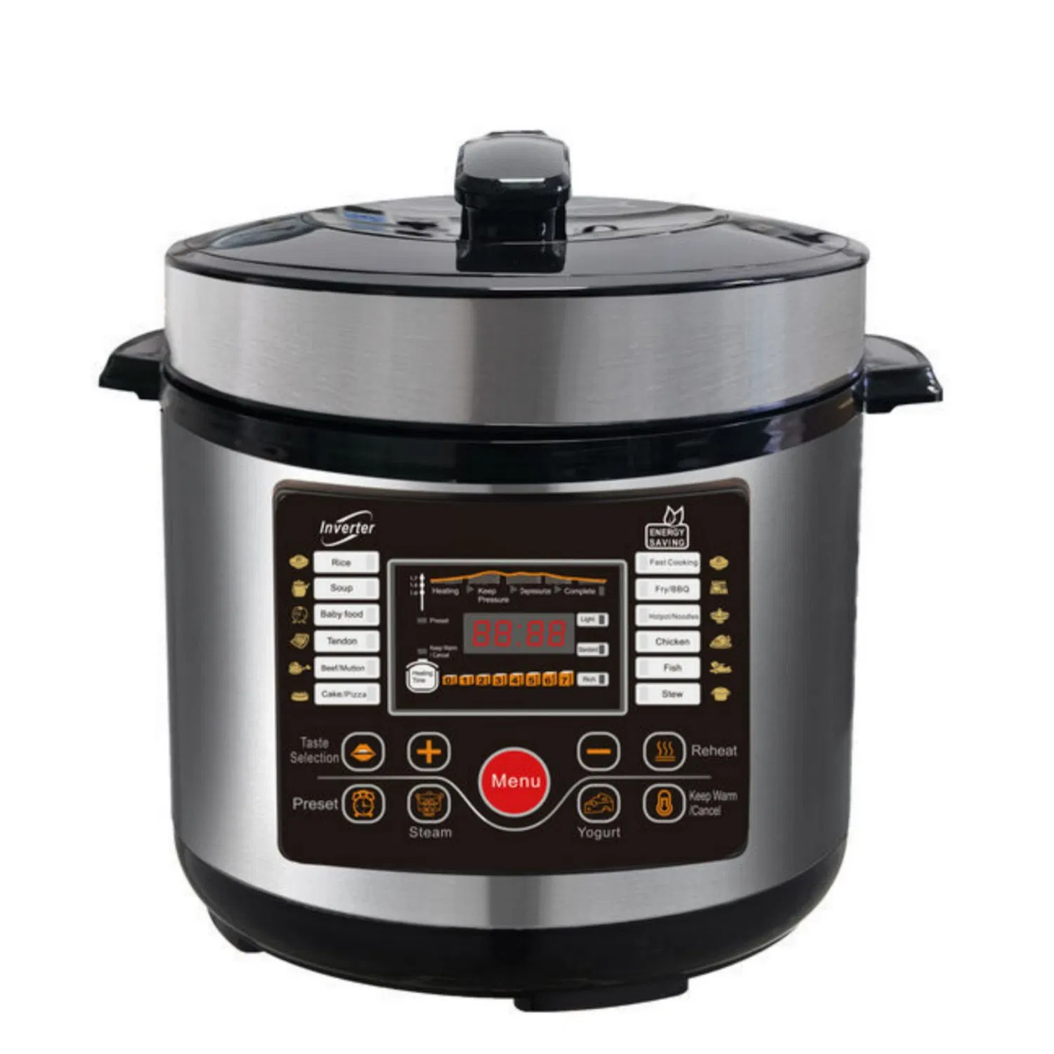 Stainless Steel Inner Pot Electric Pressure Cooker with Non-Stick Coating for Healthy Cooking and Easy Cleaning