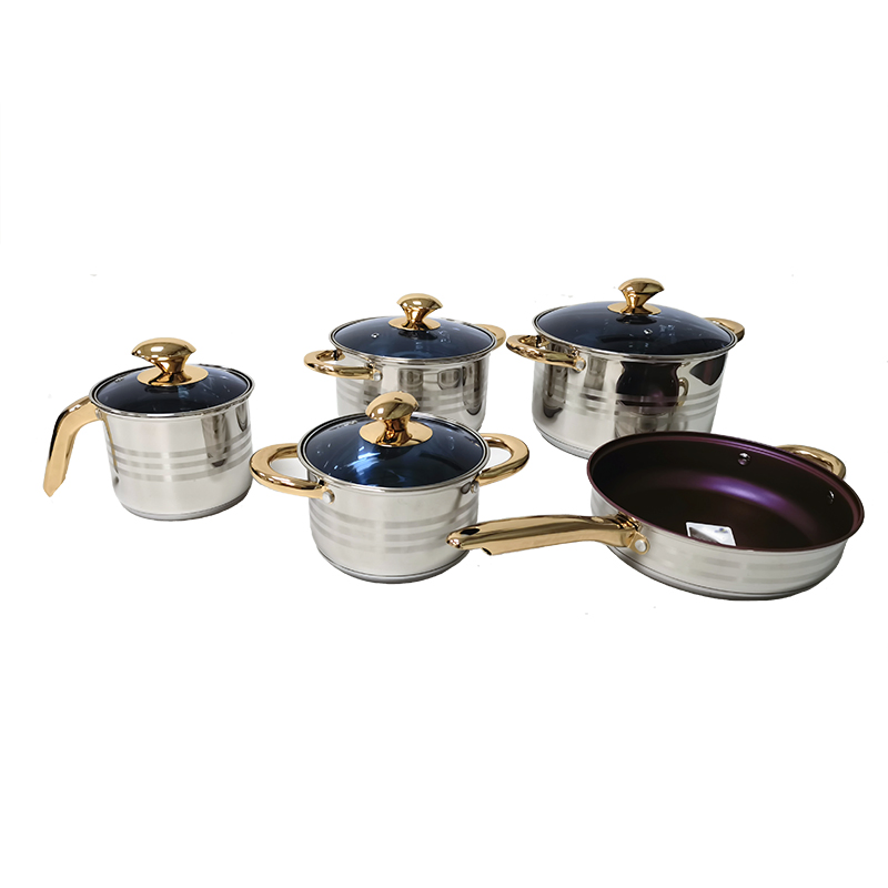 Casserole and Pan Set Stainless Steel Cookware Sets Kitchen Pans Pot Set