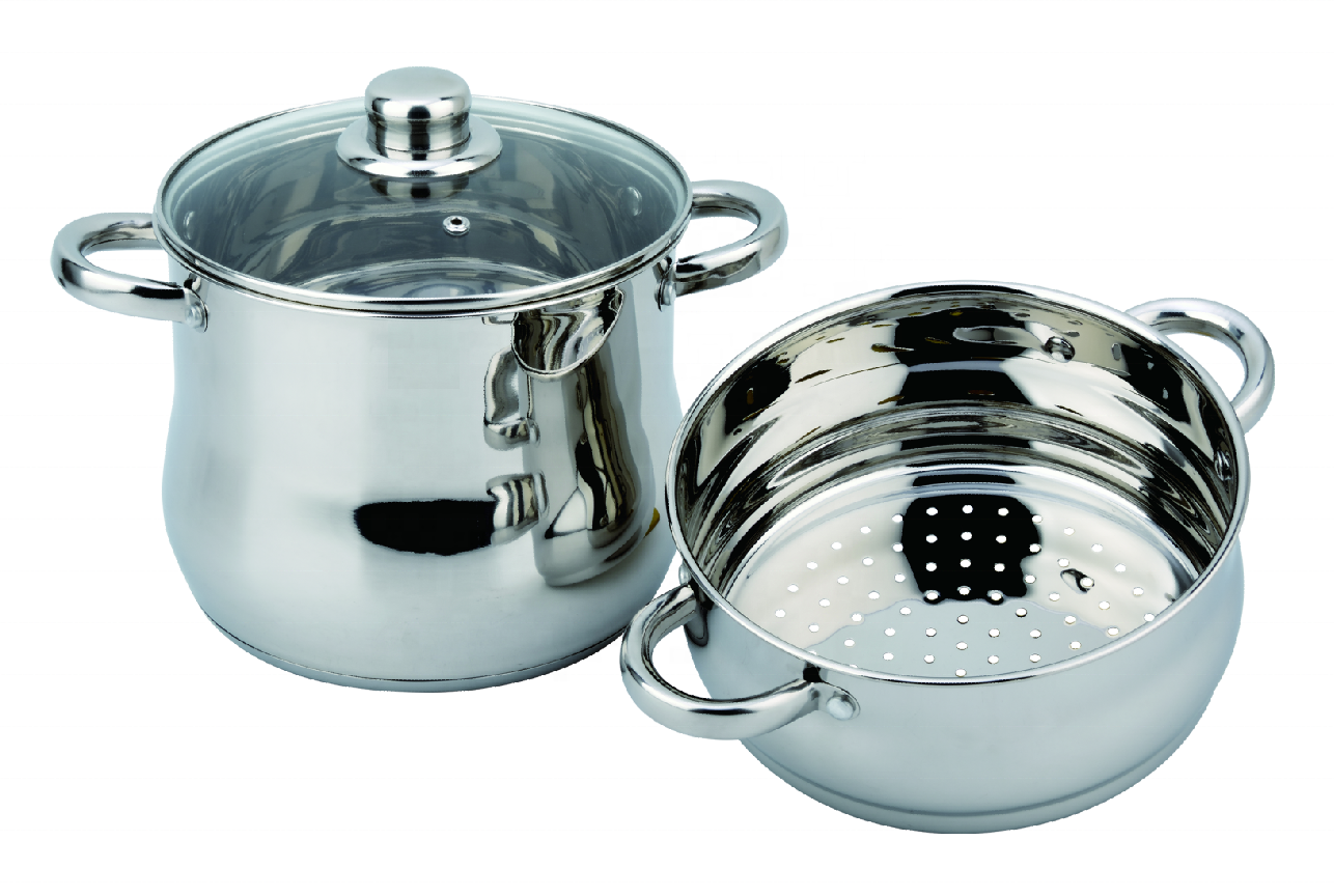 Premium Stainless Steel Couscous Steamer Pot Cooking Pot 2 Layer Cookware